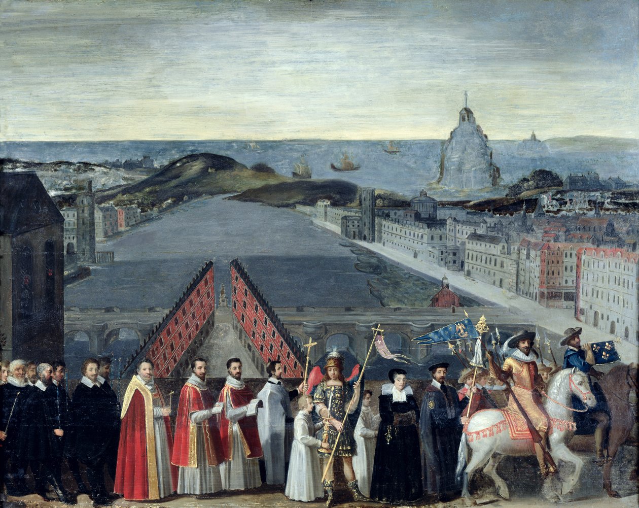 Procession af broderskabet Saint-Michel i 1615 af French School