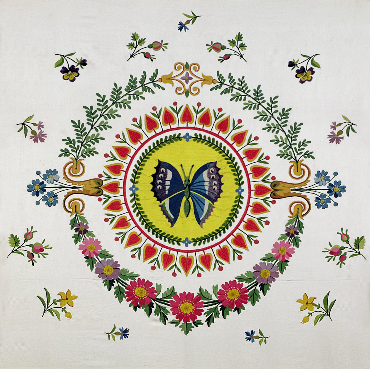 Sædebetræk af Bissardon, Cousin and Bony, 1811 (broderet satin) af French School