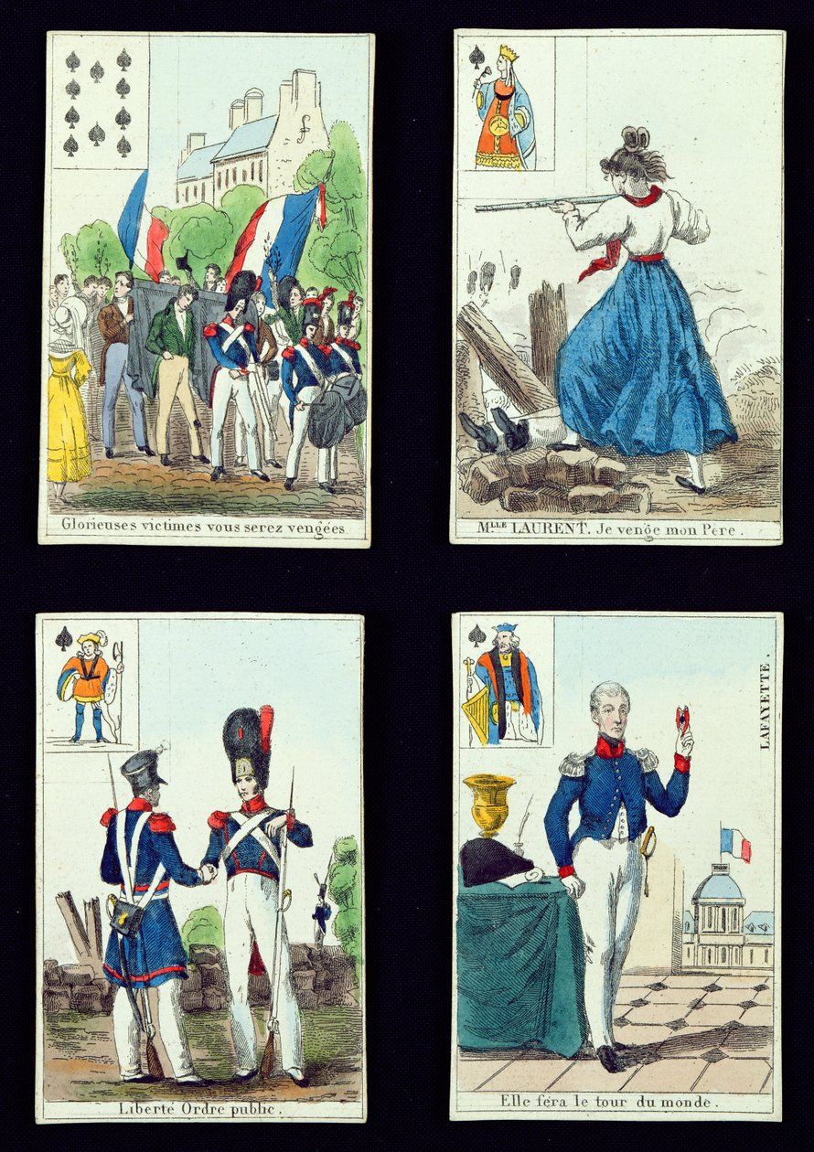 Udvalg af spillekort i forbindelse med 1830-revolutionen, 1831 af French School