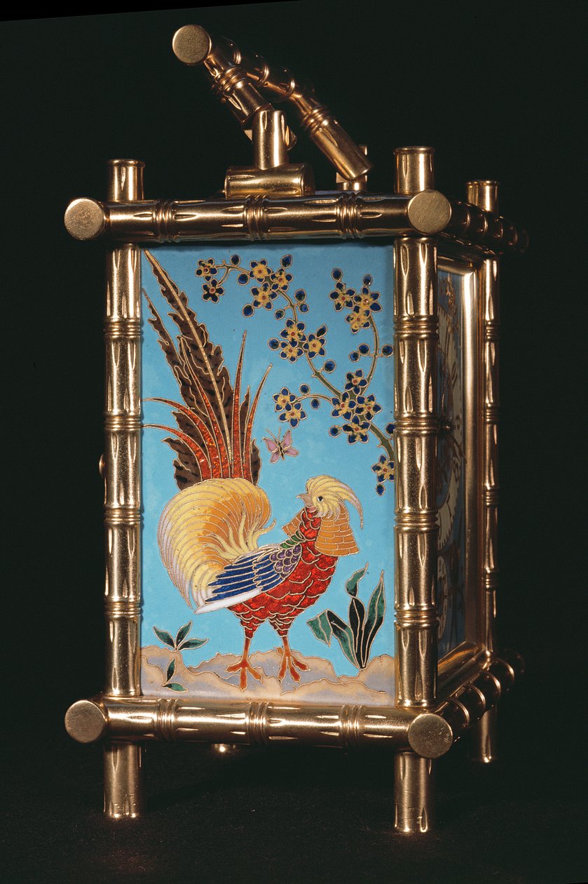 Sidepanel af fransk Chinoiserie vognur (emalje) af French School