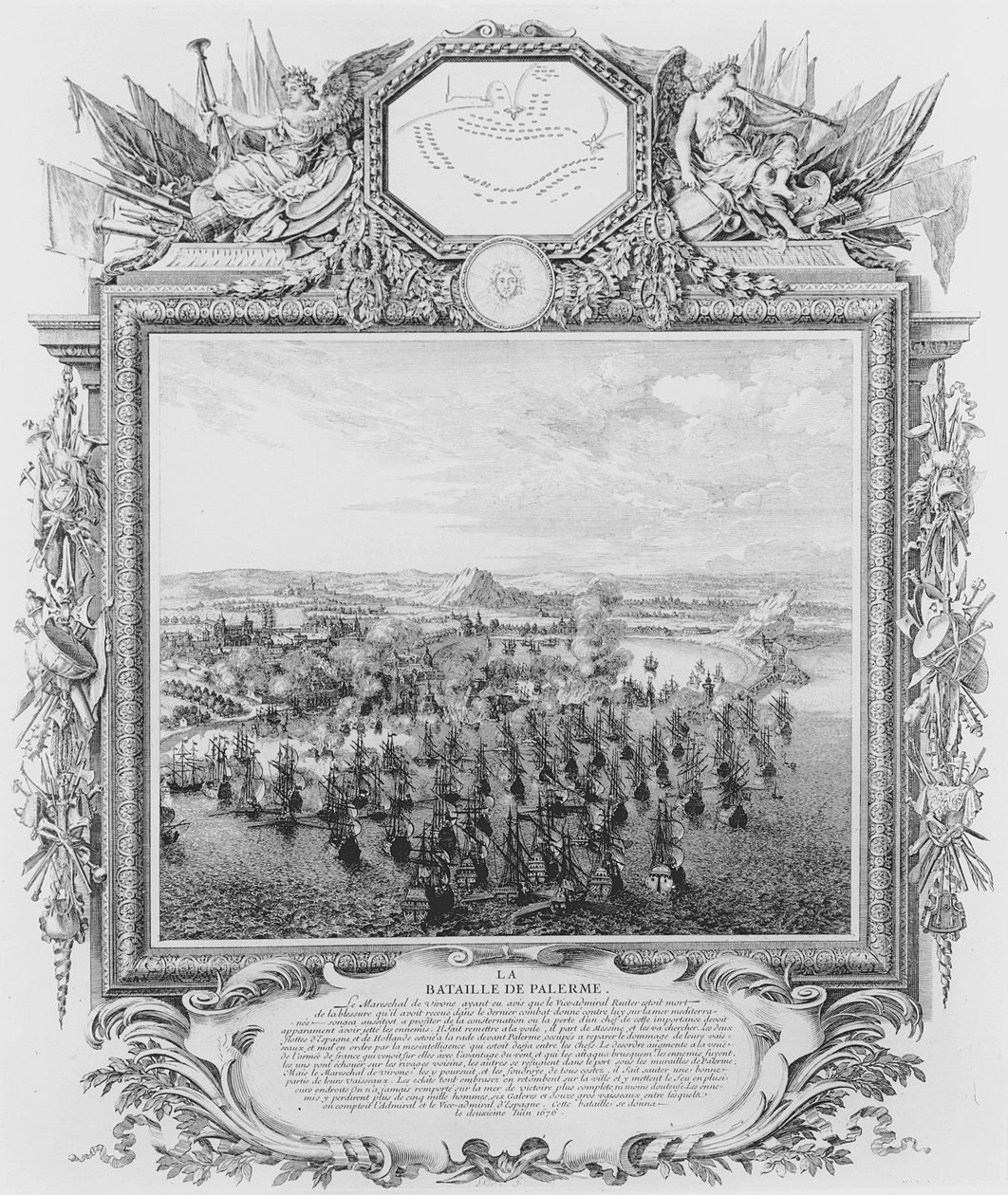 Slaget ved Palermo, juni 1676 af French School