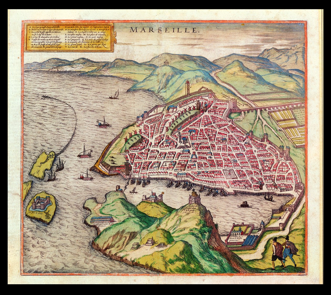 Udsigt over Marseille, 1574 af French School