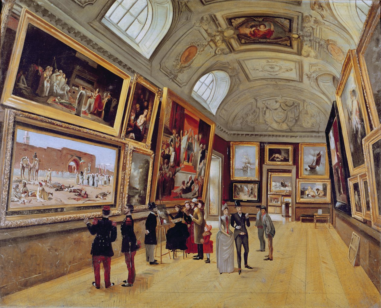 Udsigt over et værelse i Musée du Luxembourg i Paris i 1883-85 af French School
