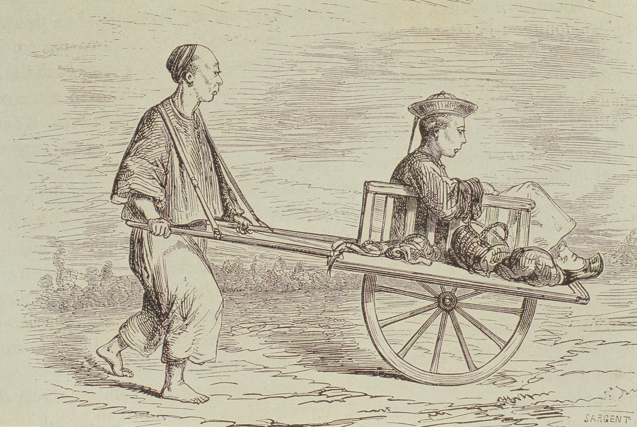 Trillebørtaxi i 1850