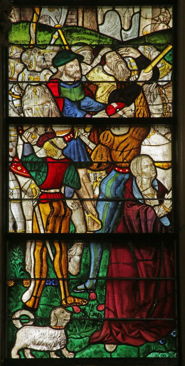 Vindue, der forestiller Jomfru Maria ved korsfæstelsen, detalje fra 2921604, 1500-10 af French School
