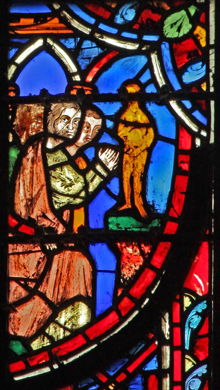Vindue w11 Jerusalems synder Lam I 8 (farvet glas) af French School