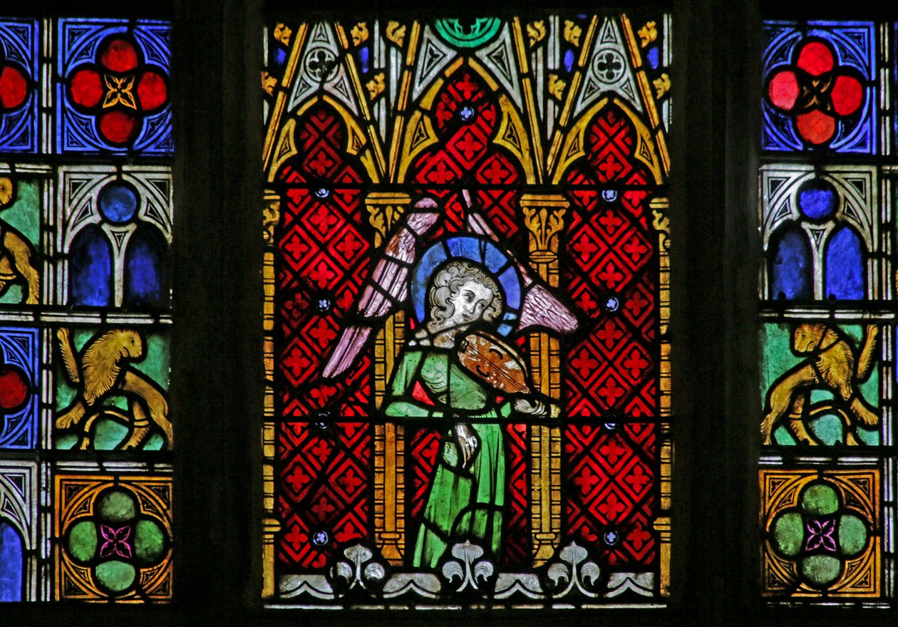 Vindue forestillende Angel, ca. 1320, 14.-20. århundrede af French School