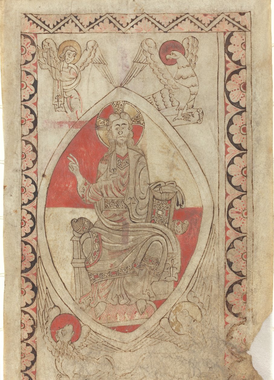 Kristus i majestæt [recto] af French 12th Century