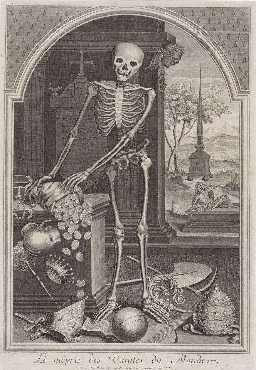 Døden med verdslige forfængeligheder af French 18th Century