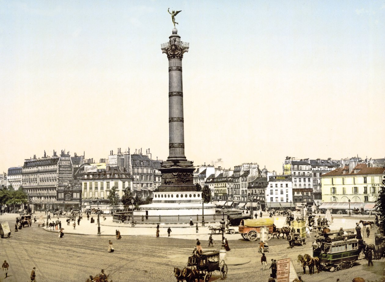 Place de la Bastille, Paris, pub. 1900 af French Photographer