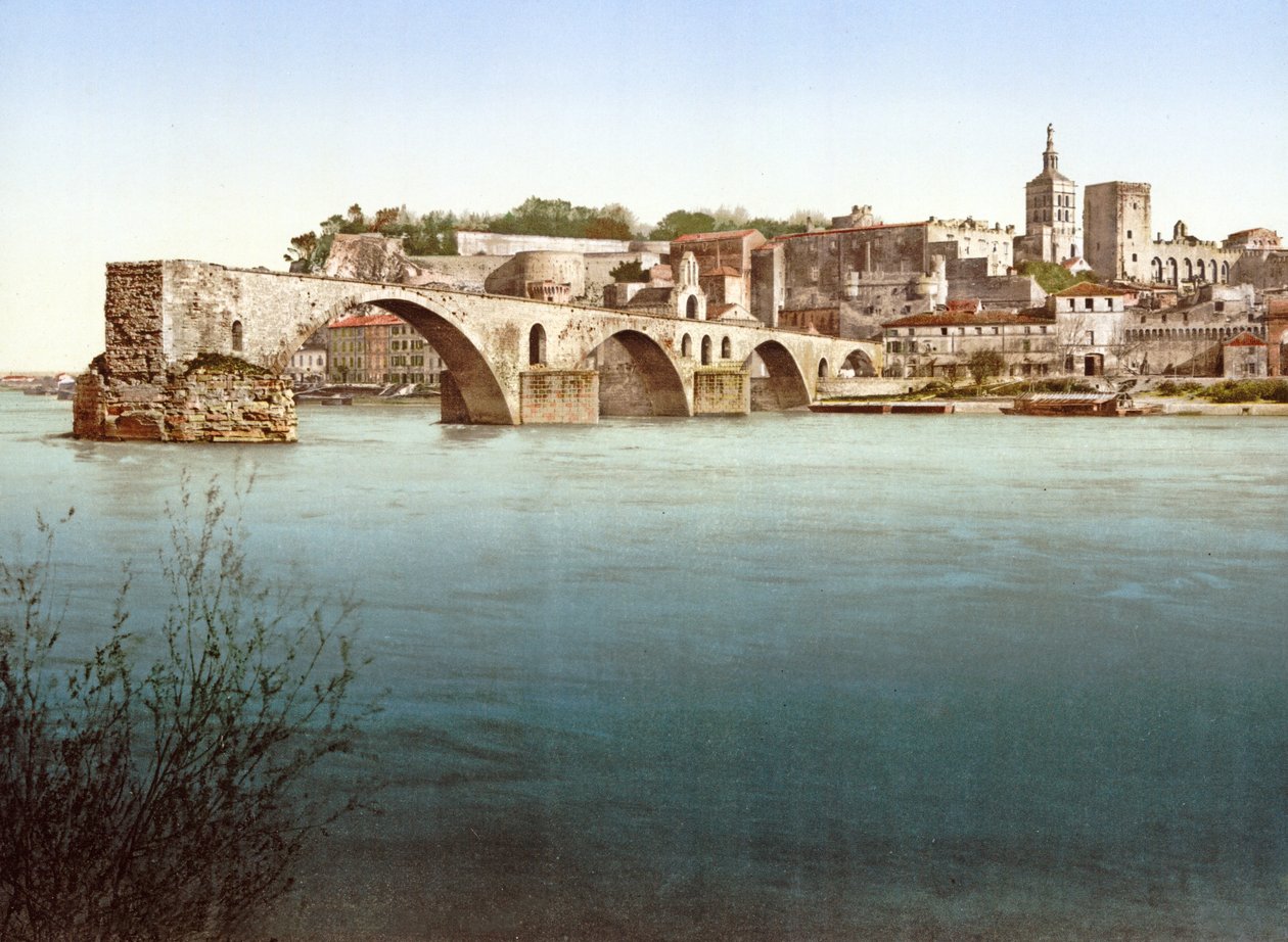 Saint-Bénézet-broen, Avignon, 1890-1900 af French Photographer