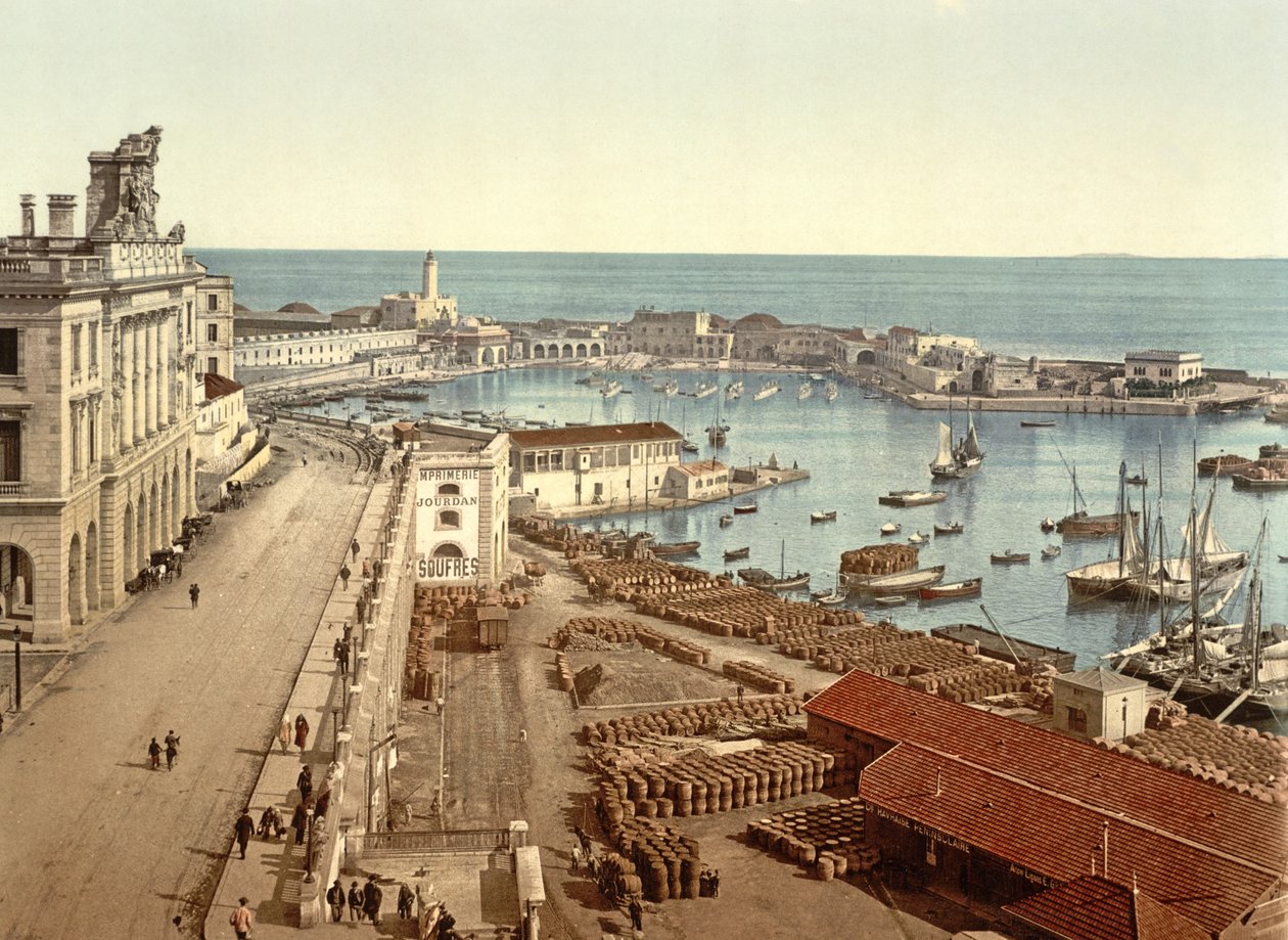 Havnen i Algier, pub. ca. 1900 af French Photographer