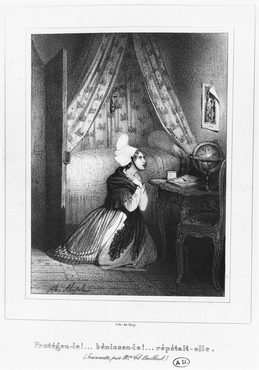 En ung kvinde fra Normandiet, ca. 1830-40 af French School