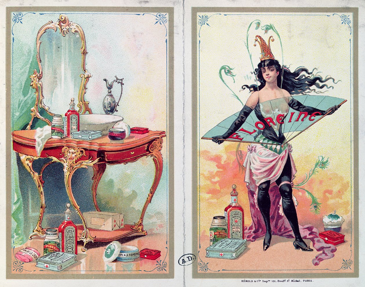 Annonce for Floreine kosmetik, ca. 1900 af French School