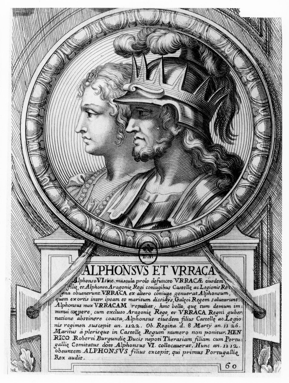 Alfonso I, strideren og Urraca (gravering) af French School