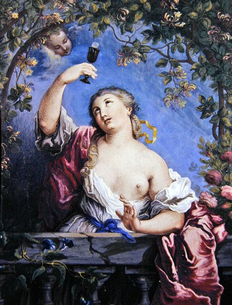 Allegory of Virtue (gouache på vellum) af French School