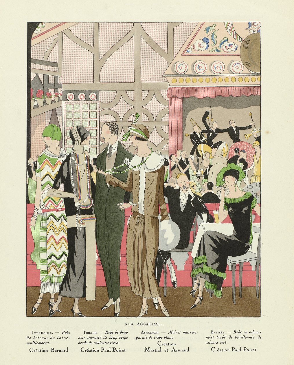 Aux Accacias .., fra Art-Gout-beaute, pub.1924 (pochoir Print) af French School