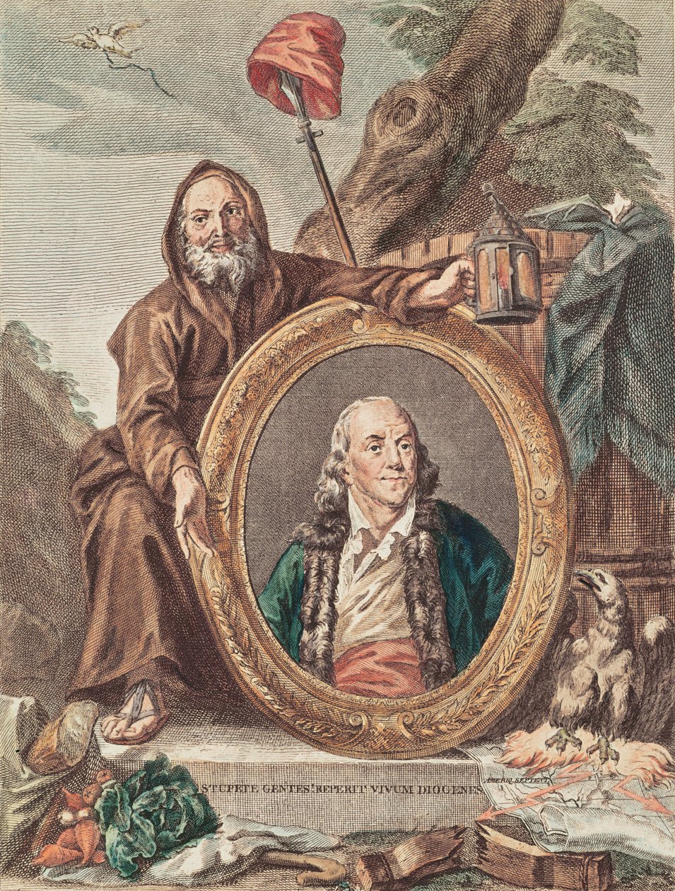 Benjamin Franklin (1706-90) af French School