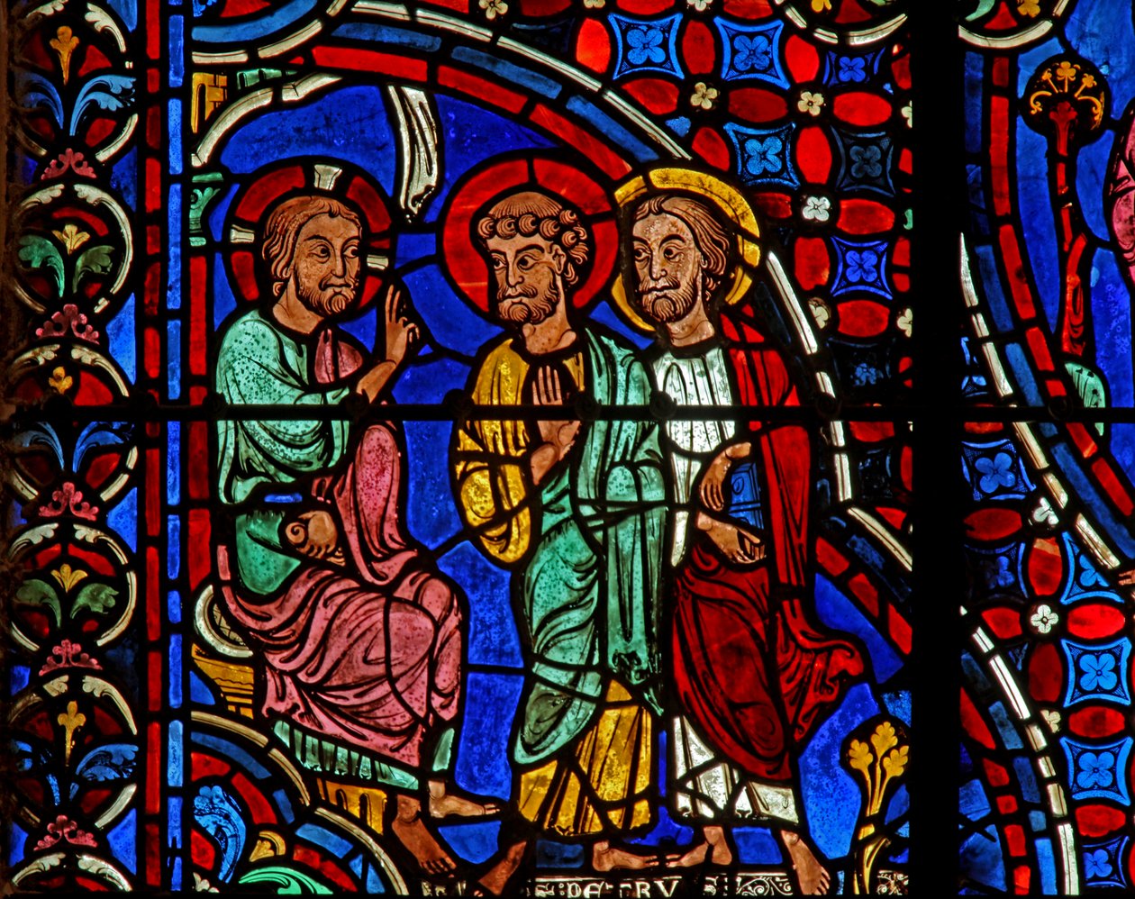 Kristus - med 2 apostle (w0) af French School