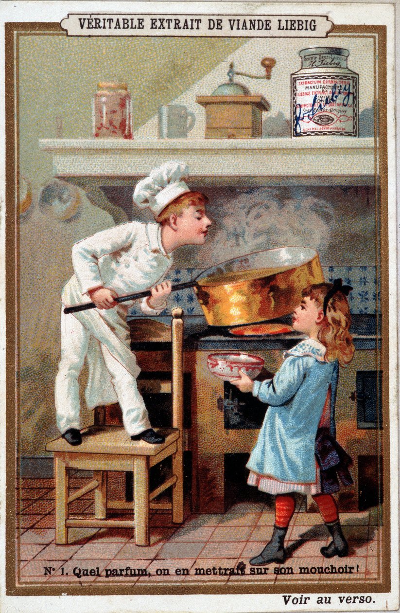 Kog i hans ovn - chromo. Liébig af French School