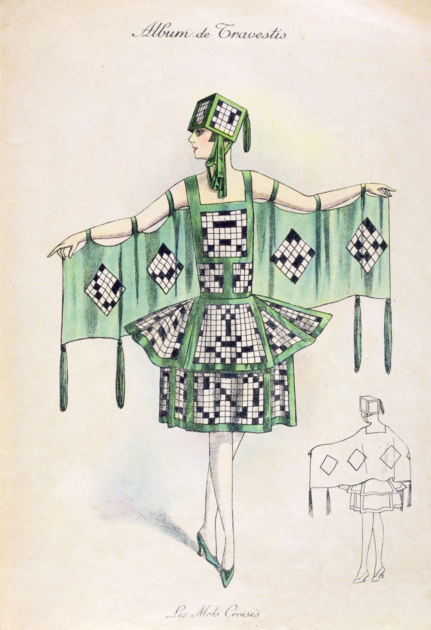 Krydsord Fancy Dress kostume, ca. 1920 af French School