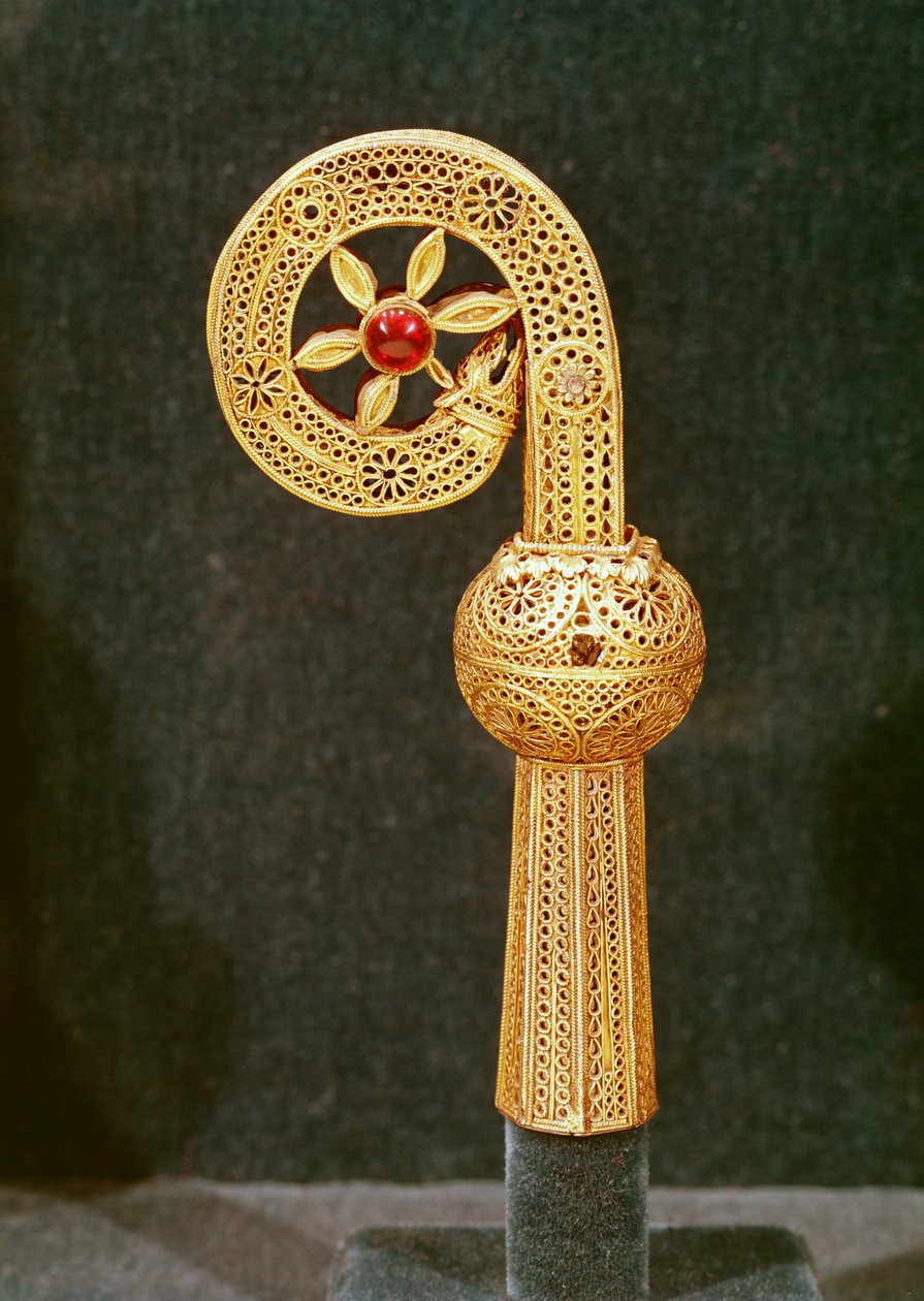 Crozier of St. Robert, c.1100 (forgyldt sølv) af French School