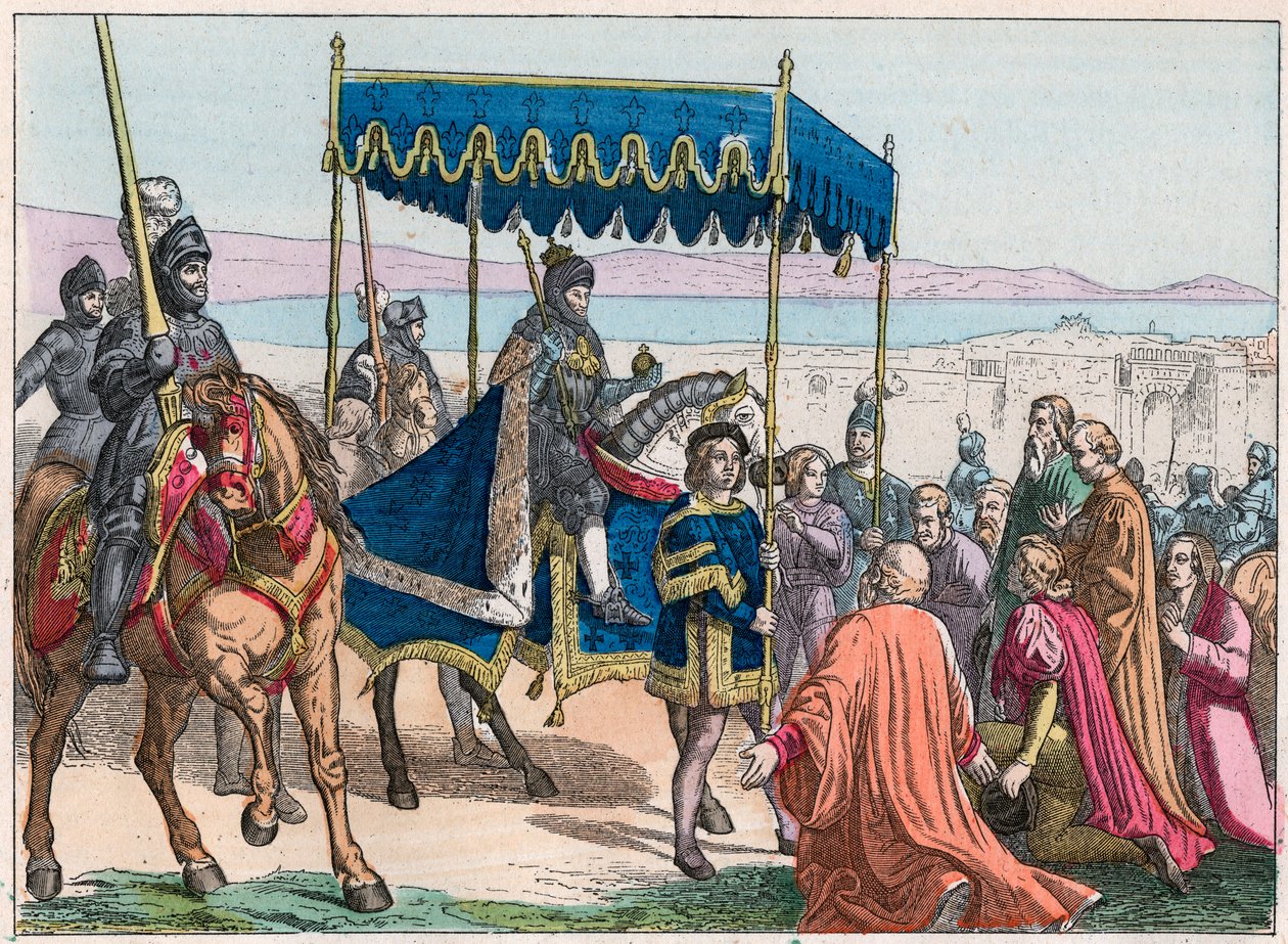 Charles VIIIs (1470-1498) indtog i Napoli af French School