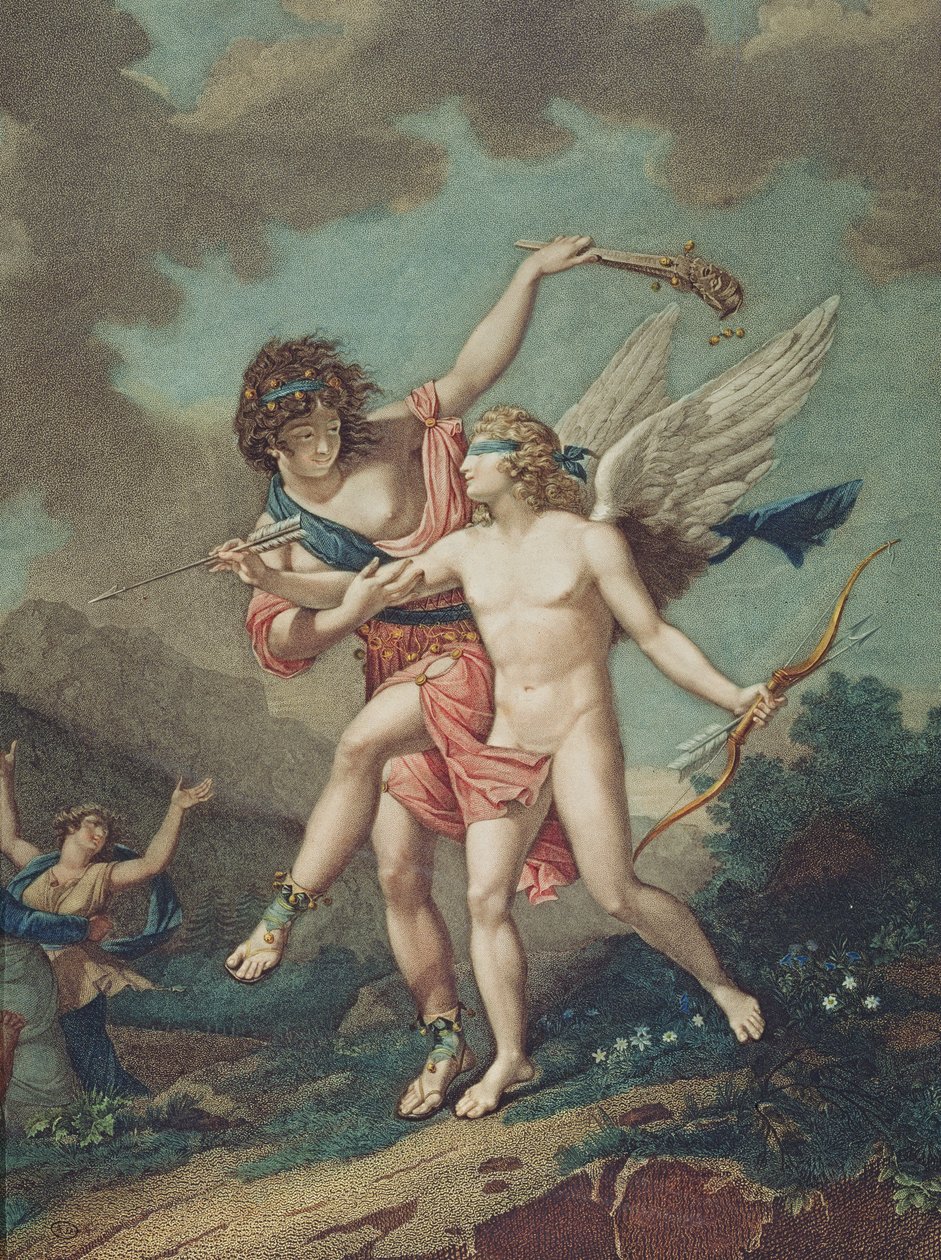 Eros ledet af Madness, indgraveret af Godefroy af French School
