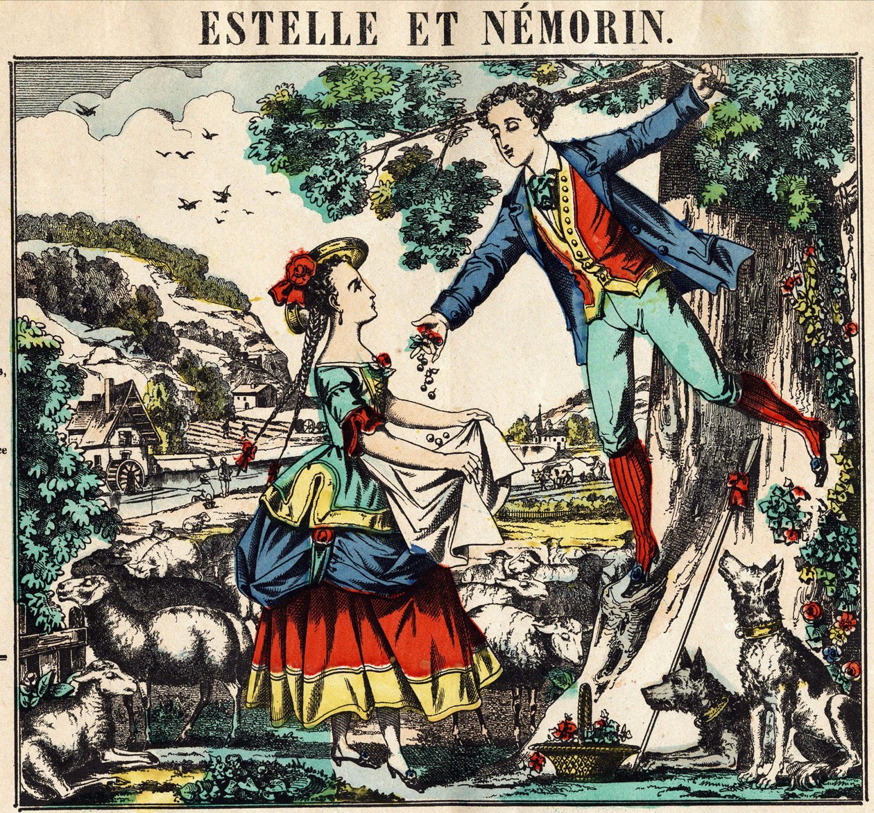 Estelle og Nemorin. Billede af Epinal af French School