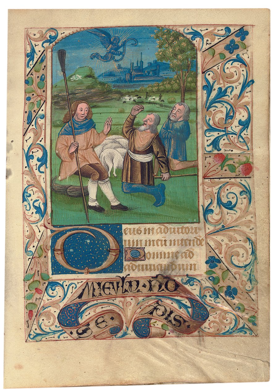 F. 37 Bebudelse til Hyrderne, c. 1480 af French School