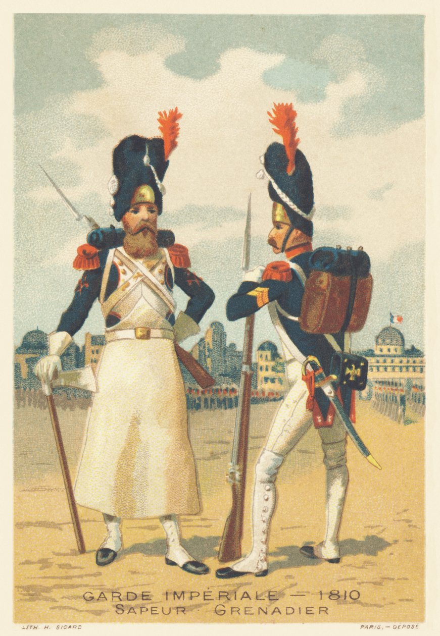 Imperial Guard, Sapeur og Grenadier i 1810 af French School