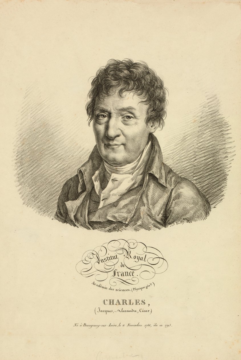 Jacques Alexandre Cesar Charles, 1820 af French School