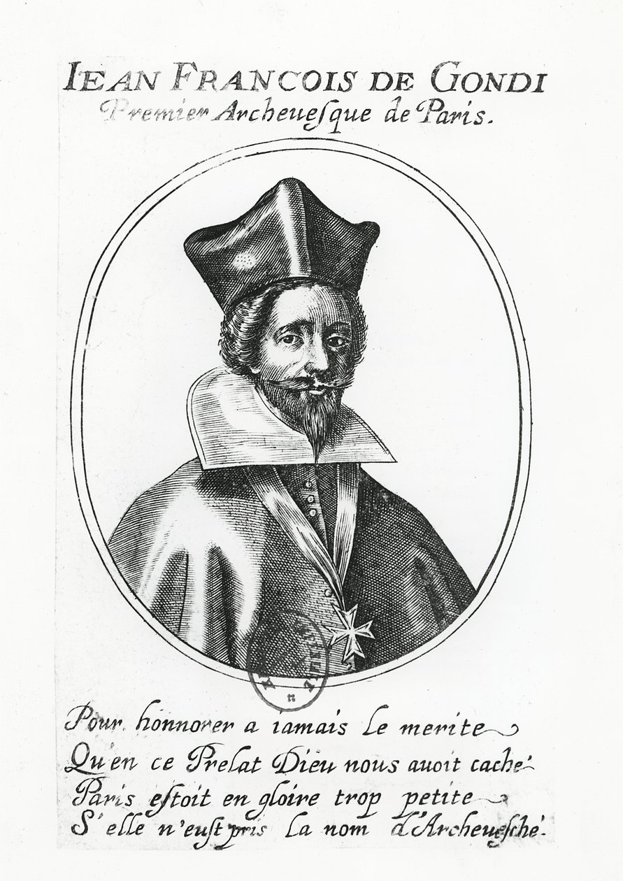 Jean-Francois de Gondi (gravering) af French School