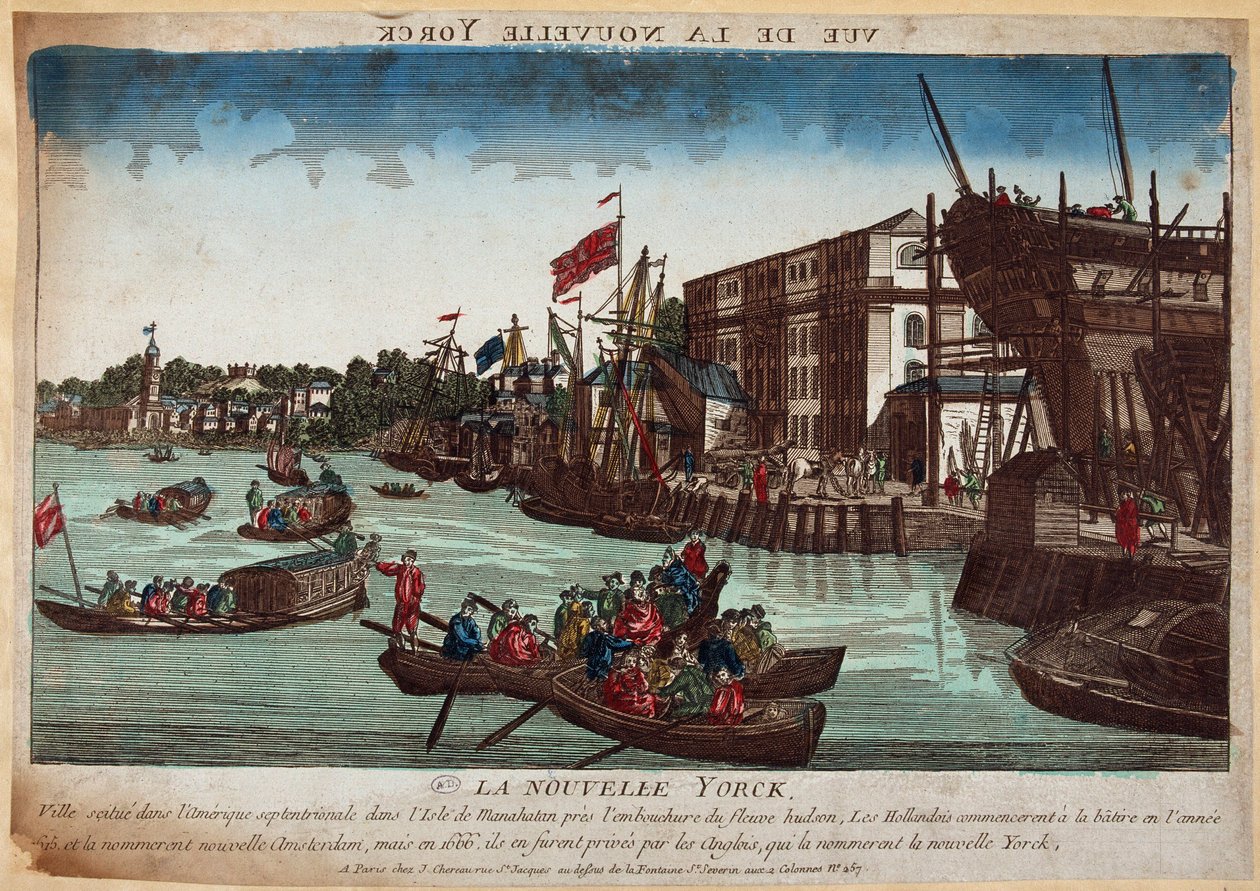 La Nouvelle York, gravering 1700-tallet af French School