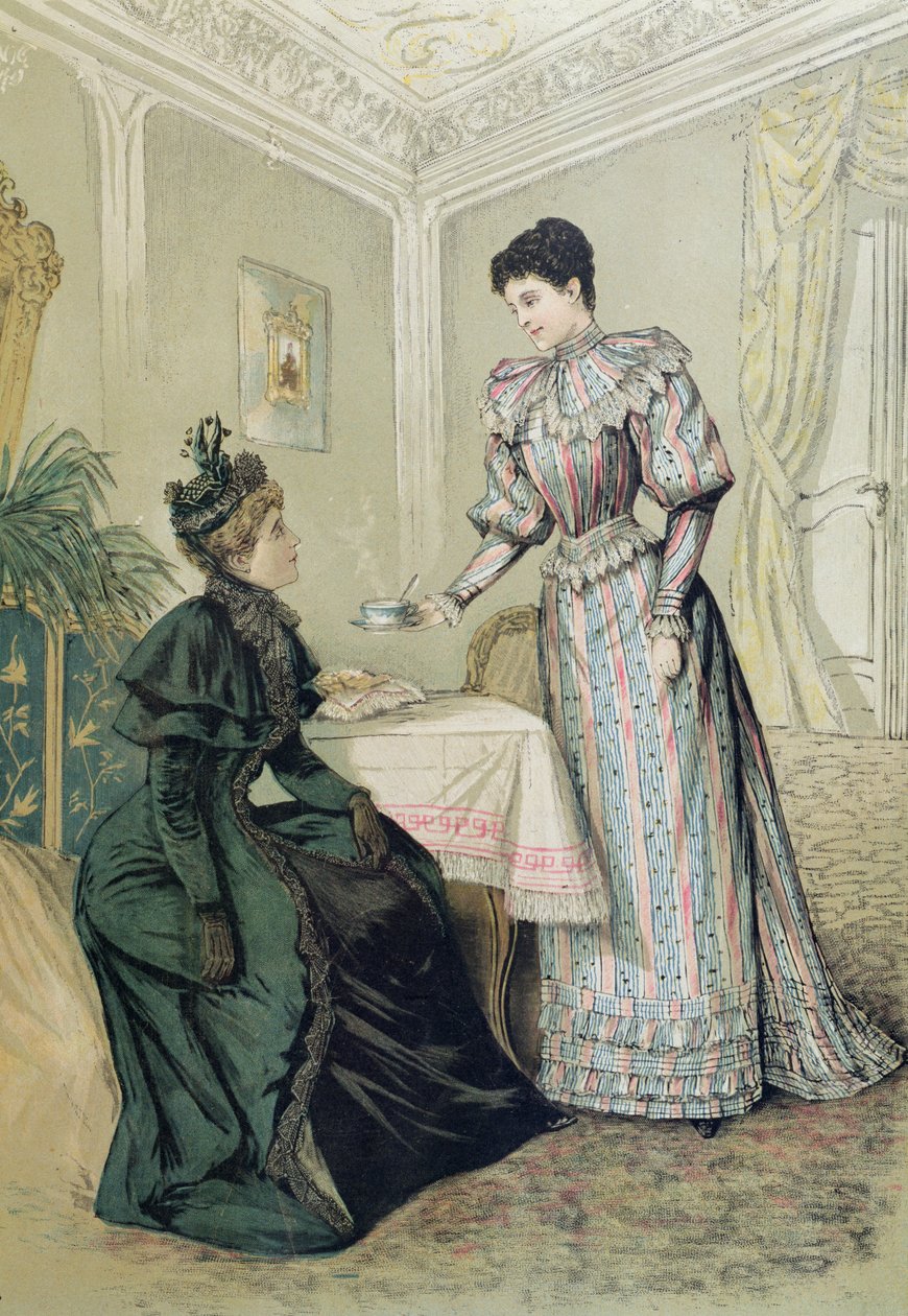 Damer drikker te. ca. 1890 af French School