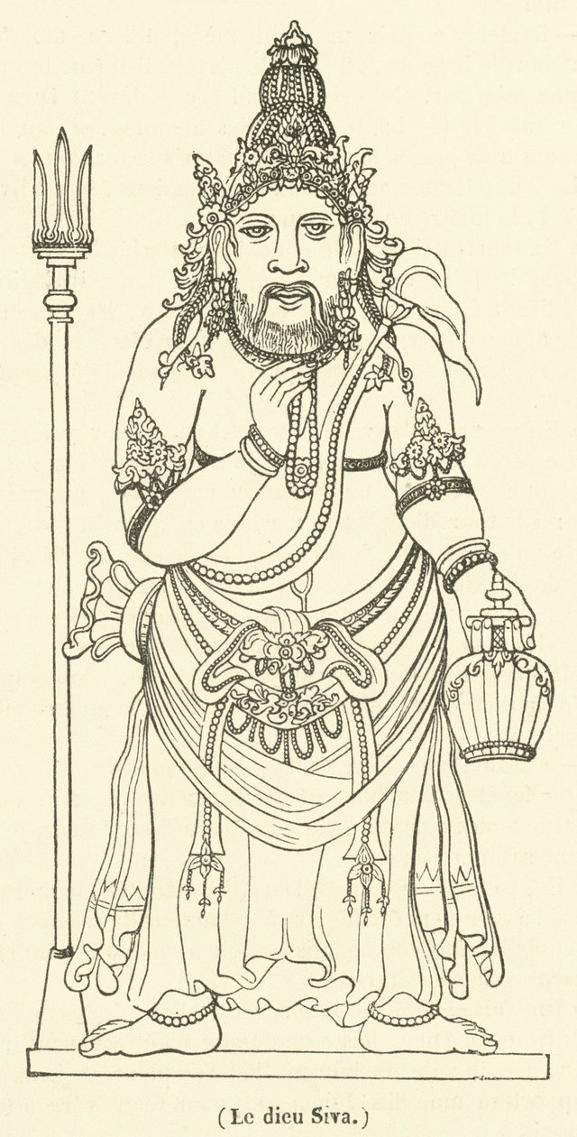 Guden Siva (gravering) af French School