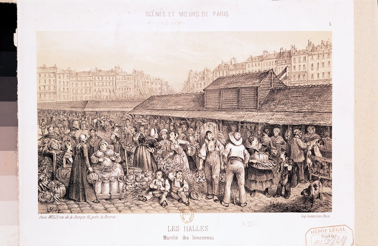 Les Halles, 1855 af French School