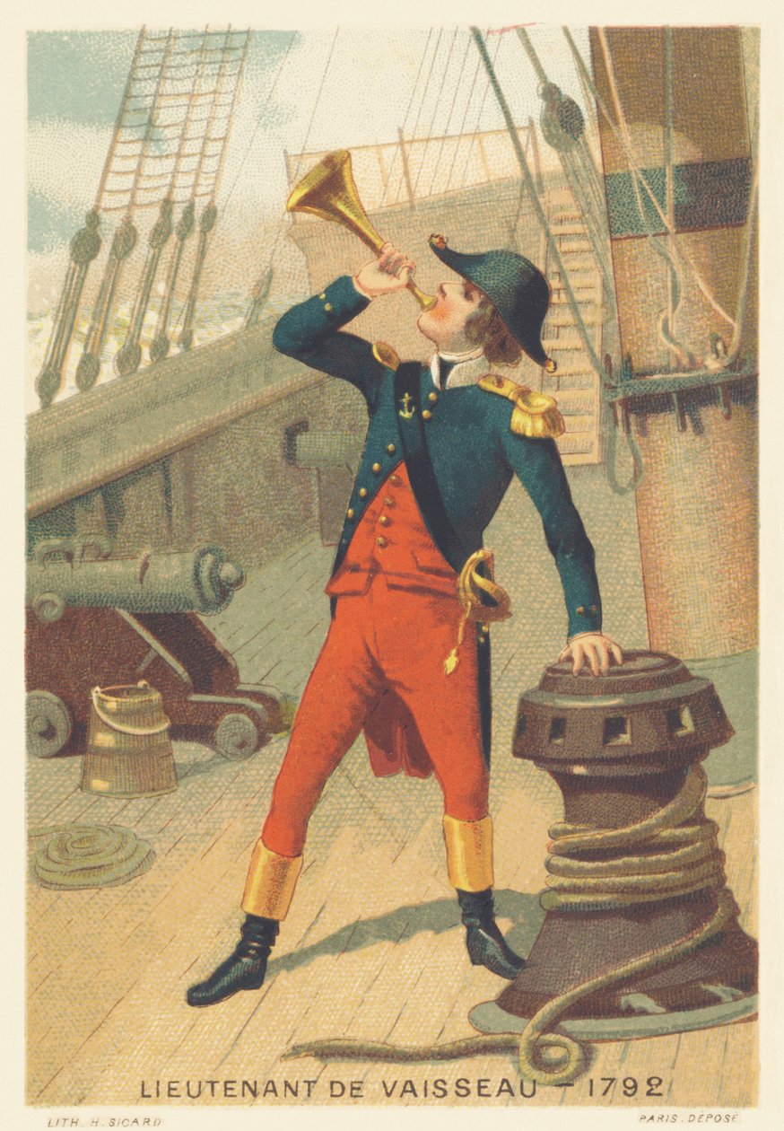 Løjtnant på et skib i 1792 af French School