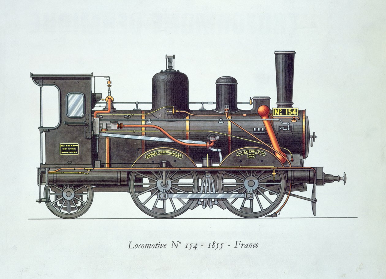 Lokomotiv nr.154, 1855 af French School