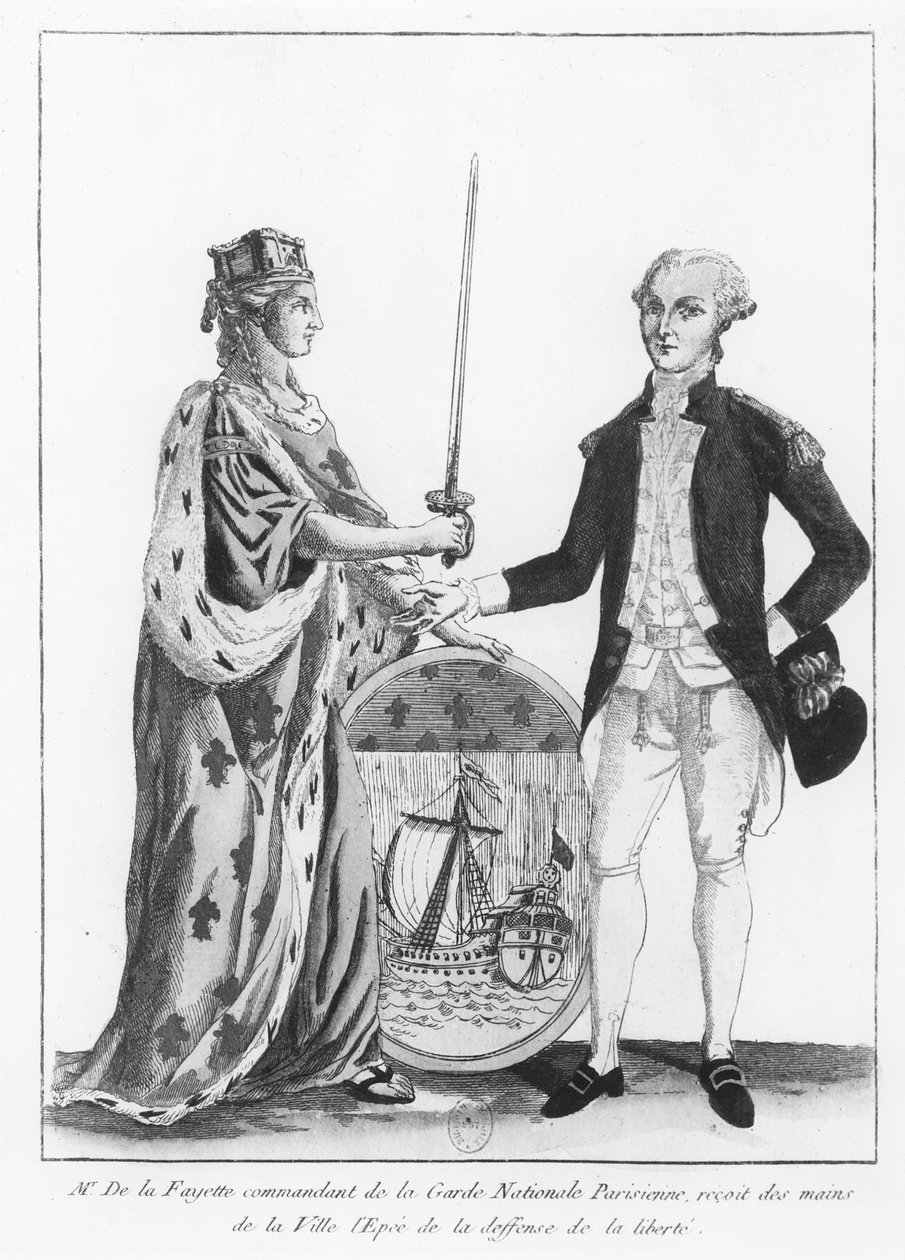 Marquis de la Fayette (Litho) af French School
