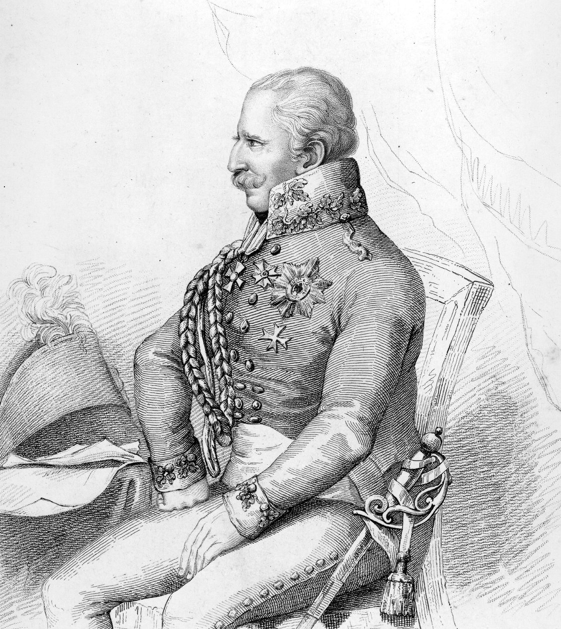 Marshal von Blucher (gravering) af French School