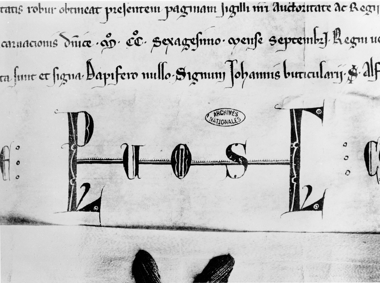 Monogram af Ludvig IX (pergament) af French School