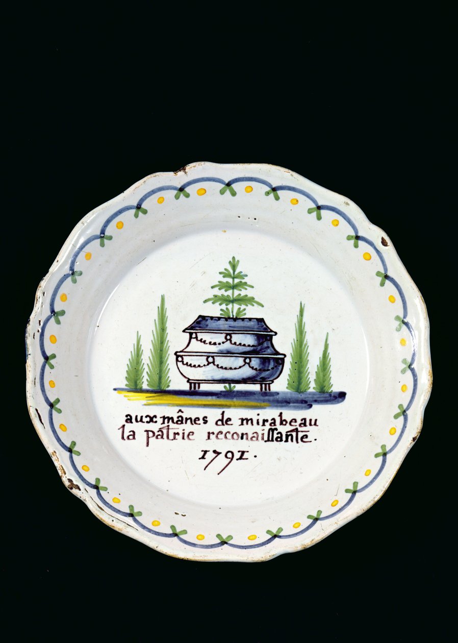 Tallerken, 1791 (keramik) af French School