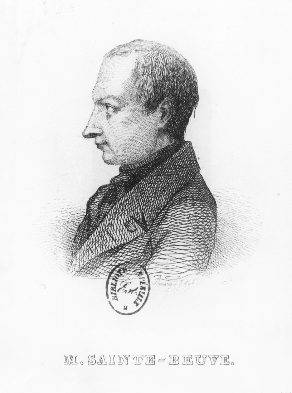 Portræt af Charles Augustin Saint-Beuve af French School