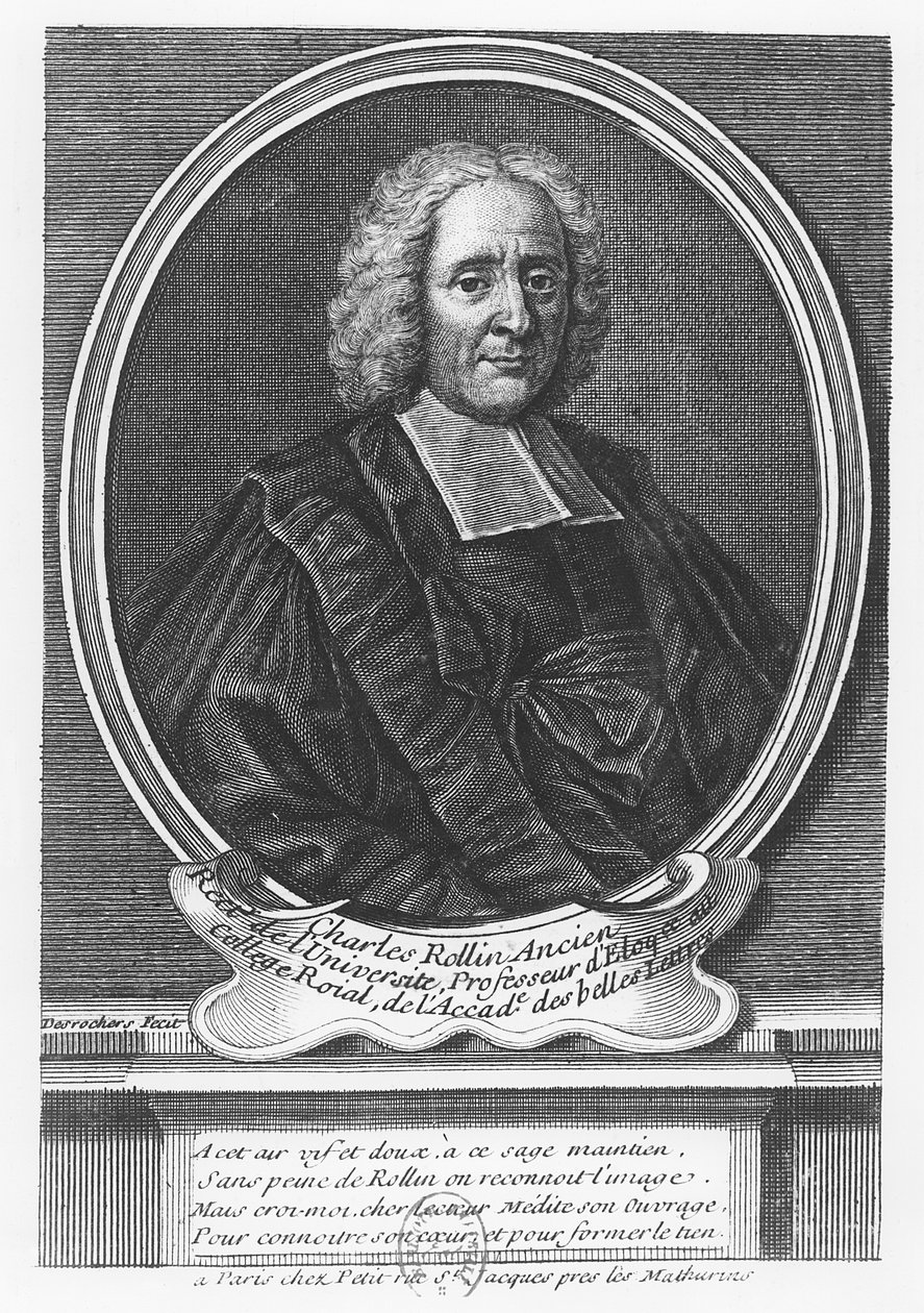 Portræt af Charles Rollin (gravering) af French School