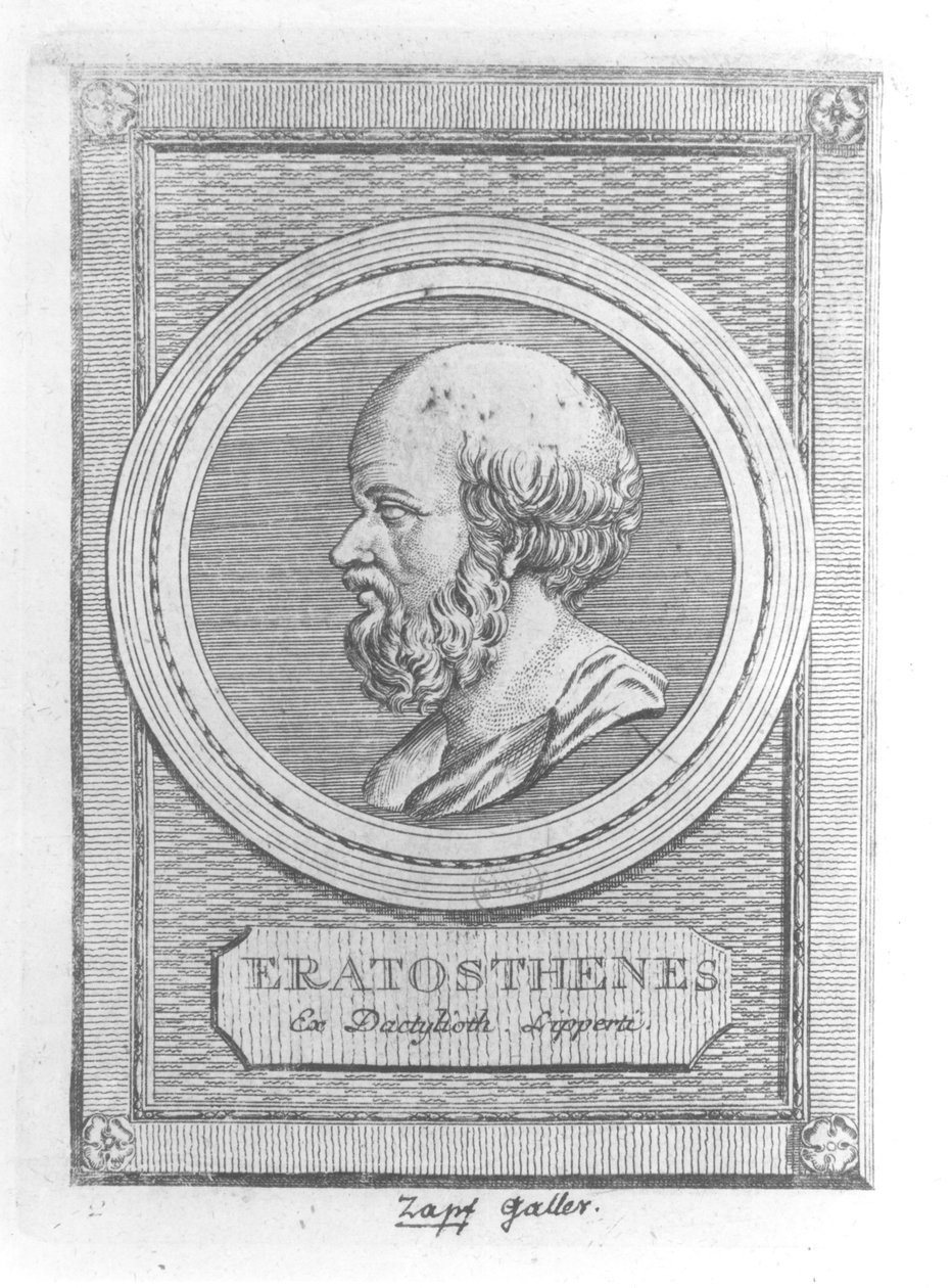 Portræt af Eratosthenes (ca. 284-192 f.Kr.) af French School