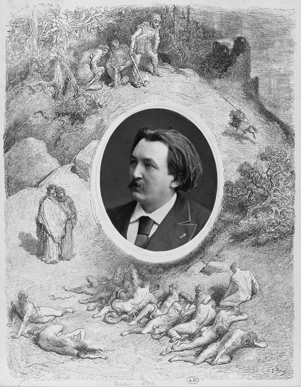 Portræt af Gustave Dore (1832-83) af French School