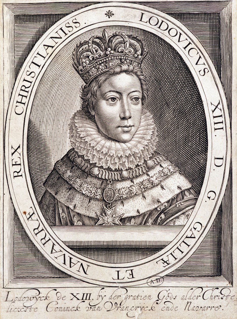 Portræt af Ludvig XIII, ung. af French School