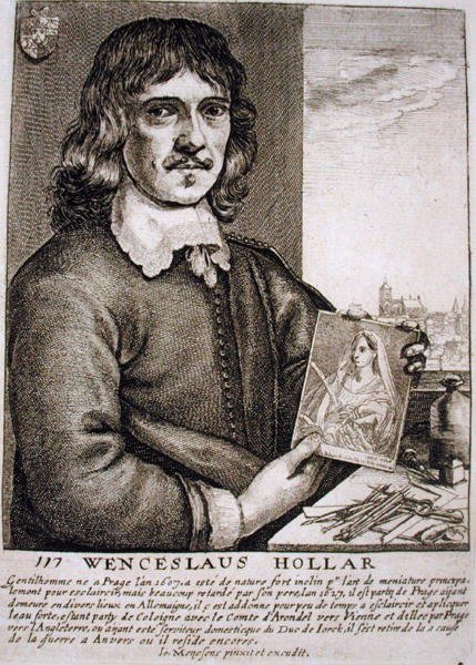 Portræt af Wenceslaus Hollar (1607-77) (gravering) af French School