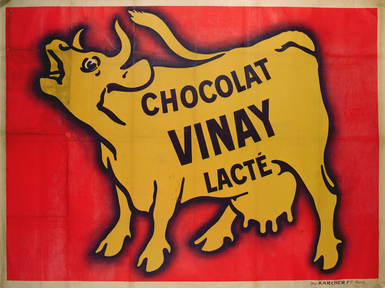 Plakat, der reklamerer for Vinay-chokolade af French School